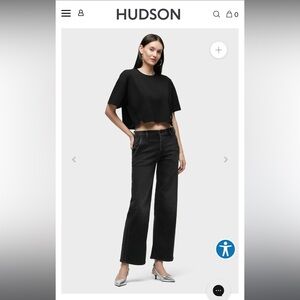 Hudson Rosie Bas Jeans Black Flare Wide Leg